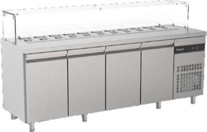 Εικόνα της Ψυγείο πάγκος σαλατών για 6*GN 1/3 τετραγωνισμένη βιτρίνα 1342x700x1176mm R290